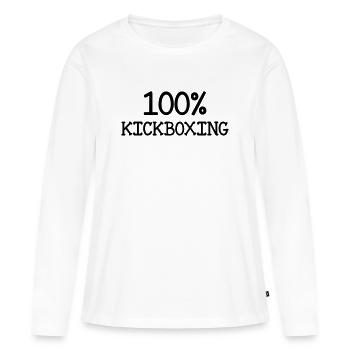 Kickboxing / Kick-Boxeur / Kick Boxing / - T-shirt manches longues Premium bio Femme - blanc - Devant - Julia (174cm)