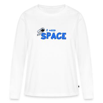 I need space - Women's Premium Organic Long Sleeve Shirt - white - Front - Julia (174cm)