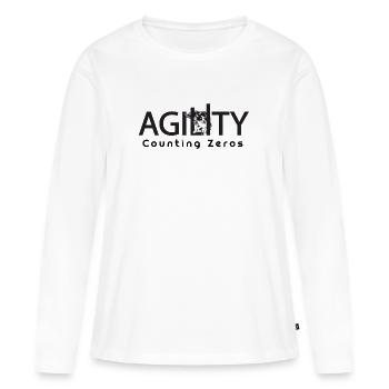 Les zéros sont calculés - T-shirt manches longues Premium bio Femme - blanc - Devant - Julia (174cm)
