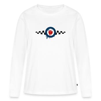 Mod Target skashirts - T-shirt manches longues Premium bio Femme - blanc - Devant - Julia (174cm)