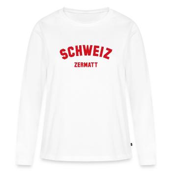 ZERMATT Suisse Suisse - T-shirt manches longues Premium bio Femme - blanc - Devant - Julia (174cm)