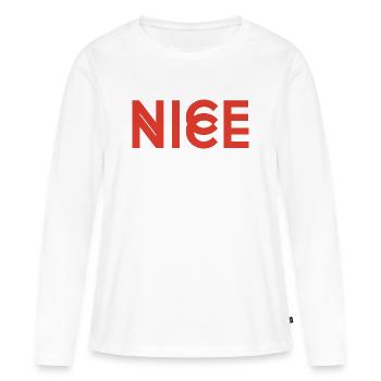 Nice Nice - T-shirt manches longues Premium bio Femme - blanc - Devant - Julia (174cm)