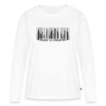 La musique, c’est l’industrie - T-shirt manches longues Premium bio Femme - blanc - Devant - Julia (174cm)