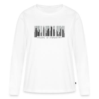 La musique, c’est l’industrie - T-shirt manches longues Premium bio Femme - blanc - Devant - Julia (174cm)