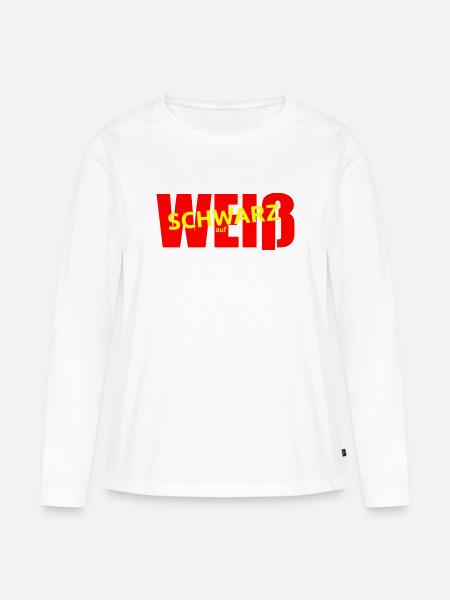 SCHWARZ AUF WEISS - Frauen Premium Bio Langarmshirt - Weiß