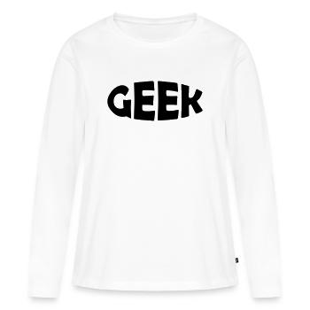 Geek - T-shirt manches longues Premium bio Femme - blanc - Devant - Julia (174cm)