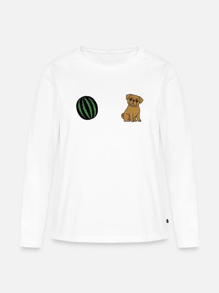 Mops & Melone - Frauen Premium Bio Langarmshirt - Weiß