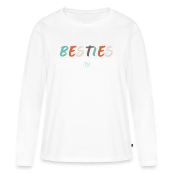 Meilleures amies Meilleures amies Meilleures amies - T-shirt manches longues Premium bio Femme - blanc - Devant - Julia (174cm)