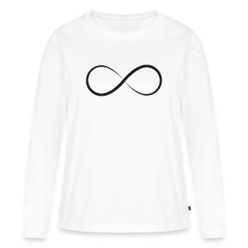Minimalisme des lignes infinies - T-shirt manches longues Premium bio Femme - blanc - Devant - Julia (174cm)