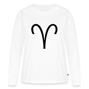 Sternzeichen: Widder - Frauen Premium Bio Langarmshirt - Weiß - Vorne - Julia (174cm)