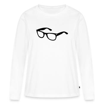 Lunettes de soleil - T-shirt manches longues Premium bio Femme - blanc - Devant - Julia (174cm)