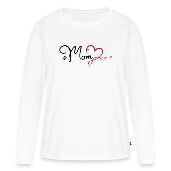 Maman d'amour cadeau fête des mères maman - T-shirt manches longues Premium bio Femme - blanc - Devant - Julia (174cm)