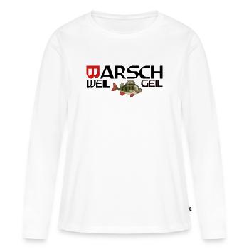 Percheau parce qu’excité - T-shirt manches longues Premium bio Femme - blanc - Devant - Julia (174cm)