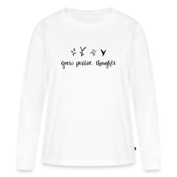 développer des pensées positives - Nature - T-shirt manches longues Premium bio Femme - blanc - Devant - Julia (174cm)