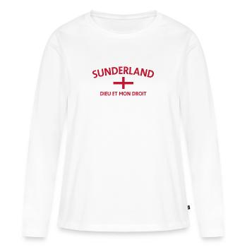 Sunderland Flag Motto Crest - Women's Premium Organic Long Sleeve Shirt - white - Front - Julia (174cm)