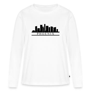 Skyline Phoenix - T-shirt manches longues Premium bio Femme - blanc - Devant - Julia (174cm)
