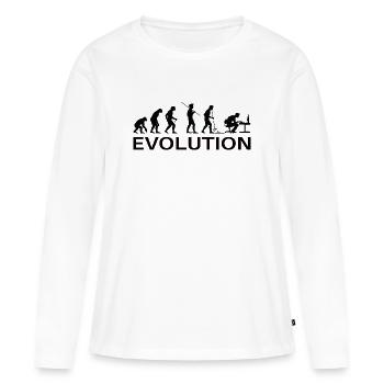 Evolution Gamer | Computer Freak Nerd PC - Frauen Premium Bio Langarmshirt - Weiß - Vorne - Julia (174cm)