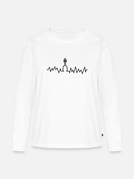 gitarre - Frauen Premium Bio Langarmshirt - Weiß