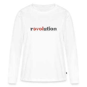 Révolution de l'amour - T-shirt manches longues Premium bio Femme - blanc - Devant - Julia (174cm)