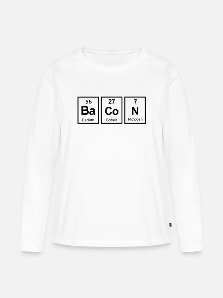 bacon - Frauen Premium Bio Langarmshirt - Weiß