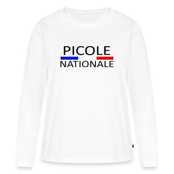 Picole nationale - T-shirt manches longues Premium bio Femme - blanc - Devant - Julia (174cm)