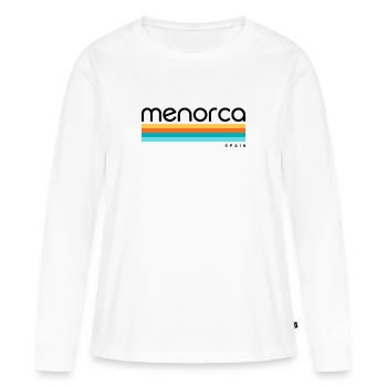 Minorque - Espagne - Espagne - Espagne - Îles Baléares - T-shirt manches longues Premium bio Femme - blanc - Devant - Julia (174cm)