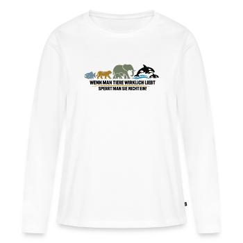 Freedom instead of cage - Women's Premium Organic Long Sleeve Shirt - white - Front - Julia (174cm)