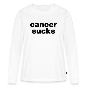 Le cancer, c’est vraiment dur - T-shirt manches longues Premium bio Femme - blanc - Devant - Julia (174cm)