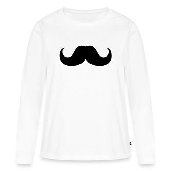 moustaches moustache barbe - T-shirt manches longues Premium bio Femme - blanc - Devant - Julia (174cm)