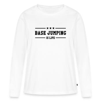 Base Jumping is life - T-shirt manches longues Premium bio Femme - blanc - Devant - Julia (174cm)