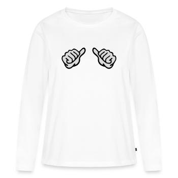 hands - Women's Premium Organic Long Sleeve Shirt - white - Front - Julia (174cm)