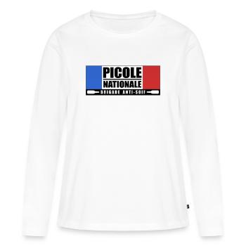Picole nationale - T-shirt manches longues Premium bio Femme - blanc - Devant - Julia (174cm)