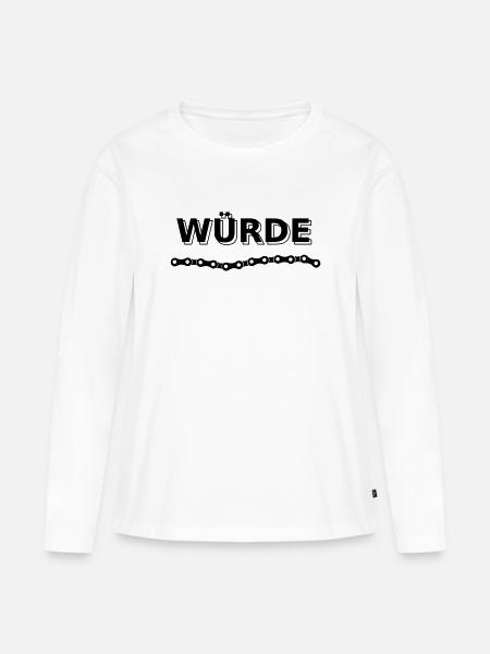 Würde würde Fahrradkette - Frauen Premium Bio Langarmshirt - Weiß