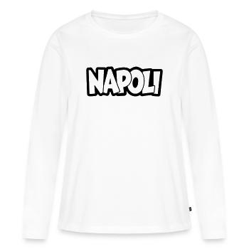 Lettrage de Naples - T-shirt manches longues Premium bio Femme - blanc - Devant - Julia (174cm)