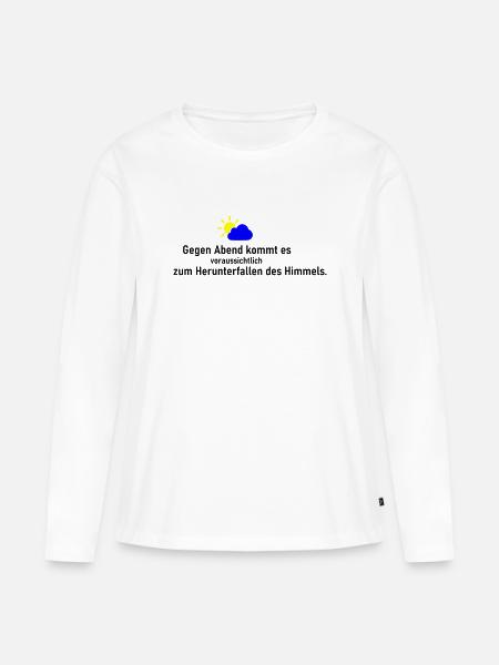Himmel runter - Frauen Premium Bio Langarmshirt - Weiß