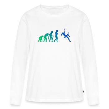 Les alpinistes et les grimpeurs s’accordent ensemble - T-shirt manches longues Premium bio Femme - blanc - Devant - Julia (174cm)