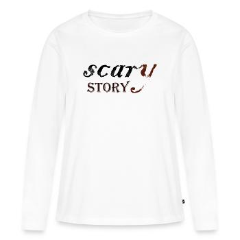 Scary Tale Vintage-Typografie - Frauen Premium Bio Langarmshirt - Weiß - Vorne - Julia (174cm)