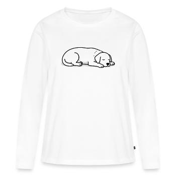 Silhouette des chats endormis - T-shirt manches longues Premium bio Femme - blanc - Devant - Julia (174cm)