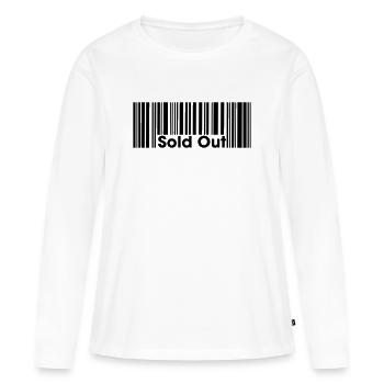 Sold Out – Ausverkauft Shop Code Barcode Shirt - Frauen Premium Bio Langarmshirt - Weiß - Vorne - Julia (174cm)