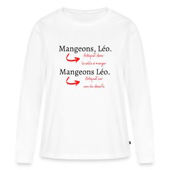 Cadeau humour orthographe grammaire drôle - T-shirt manches longues Premium bio Femme - blanc - Devant - Julia (174cm)