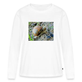Lentement - T-shirt manches longues Premium bio Femme - blanc - Devant - Julia (174cm)