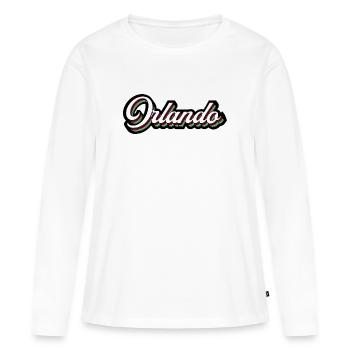 Orlando Rainbow Script - T-shirt manches longues Premium bio Femme - blanc - Devant - Julia (174cm)