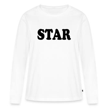 Star - T-shirt manches longues Premium bio Femme - blanc - Devant - Julia (174cm)