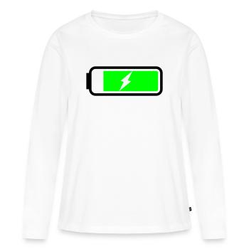 Battery charging - Women's Premium Organic Long Sleeve Shirt - white - Front - Julia (174cm)