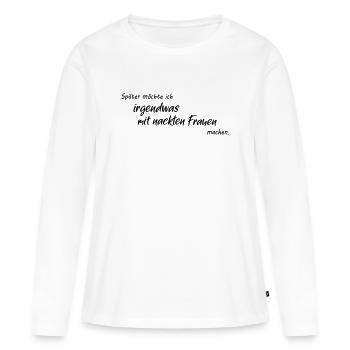 Nackte Frauen - Frauen Premium Bio Langarmshirt - Weiß - Vorne - Julia (174cm)