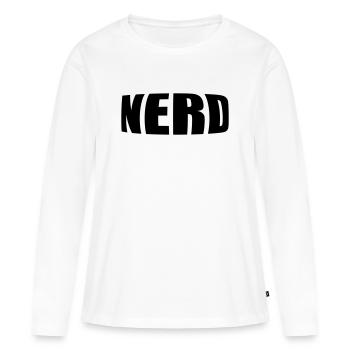 Nerd - T-shirt manches longues Premium bio Femme - blanc - Devant - Julia (174cm)