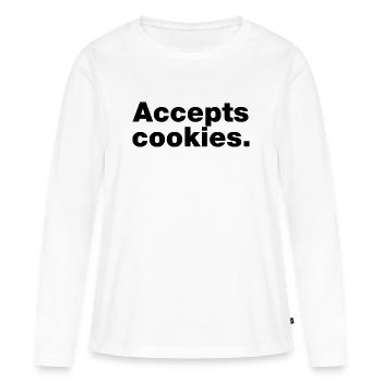 Akzeptiert Cookies - Frauen Premium Bio Langarmshirt - Weiß - Vorne - Julia (174cm)
