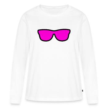 Sonnenbrille - Frauen Premium Bio Langarmshirt - Weiß - Vorne - Julia (174cm)