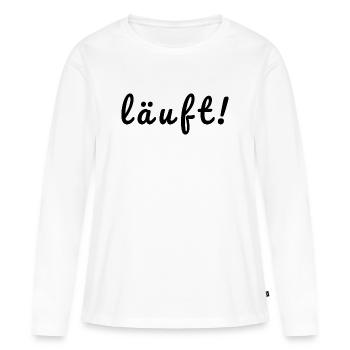 En courant ! - T-shirt manches longues Premium bio Femme - blanc - Devant - Julia (174cm)