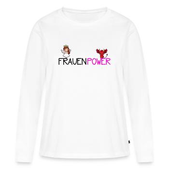 Frauenpower - Frauen Premium Bio Langarmshirt - Weiß - Vorne - Julia (174cm)